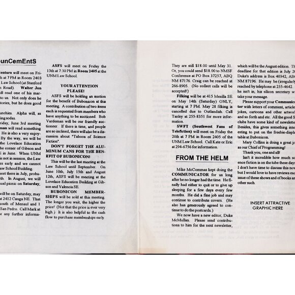 Alpha Centura Communicator May 1994 Vol XIX No.1 Sci-Fi Fan Newsletter GOOF - Picture 6 of 7